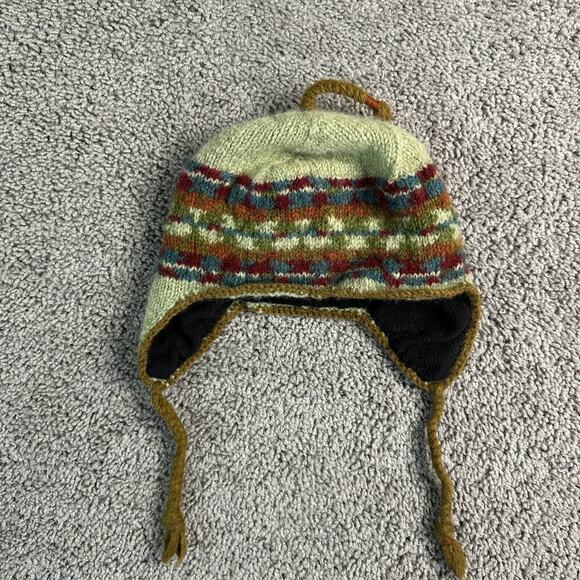 Lost Horizons Beanie Womens One Size Green Wool Knit Tassel Hat - Picture 1 of 9
